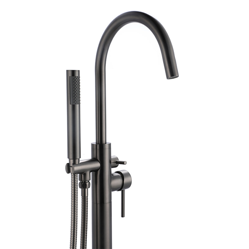 Freestanding Floor Standing Bath Faucet Gunmetal Gray