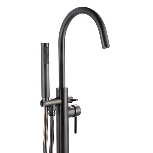 Freestanding Floor Standing Bath Faucet  Gunmetal Gray