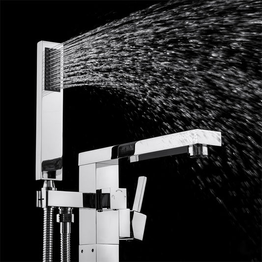 Freestanding Floor Standing Bathtub Faucet Brushed Nickel