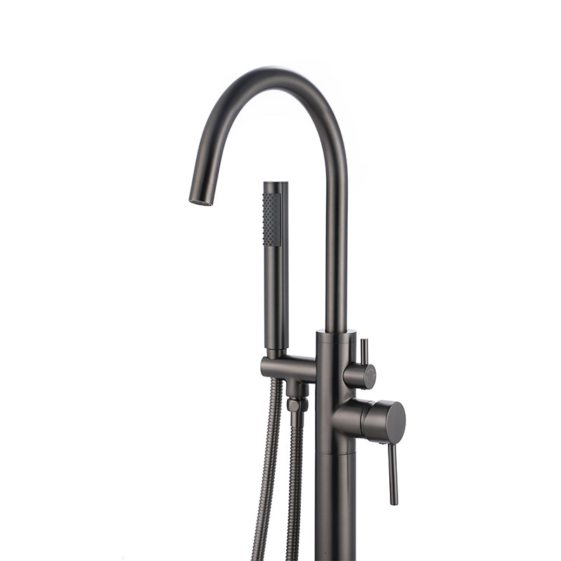 Freestanding Floor Standing Bath Faucet Gunmetal Gray