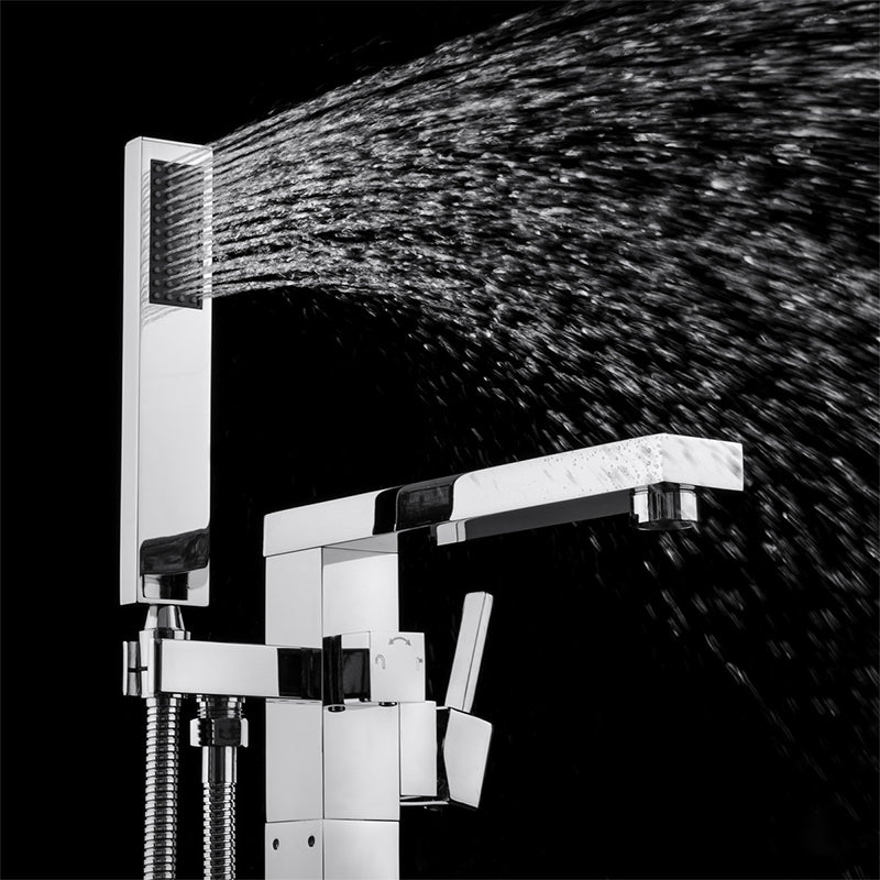 Freestanding floor standing bathtub faucet plating