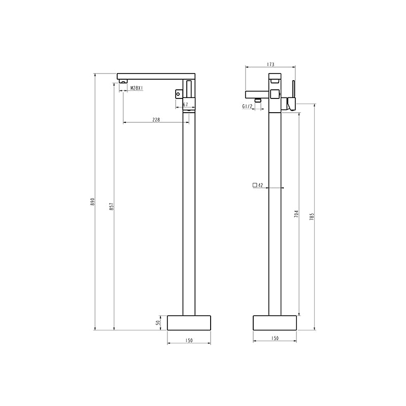 Freestanding floor standing bathtub faucet plating