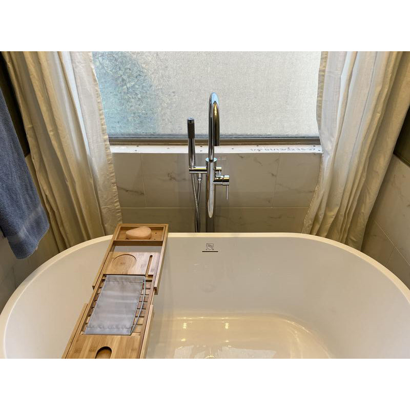 Freestanding Floor Standing Bath Faucet  Brushed Nickel