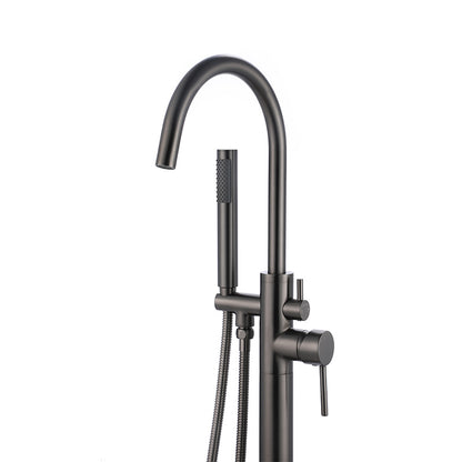 Freestanding Floor Standing Bath Faucet  Gunmetal Gray