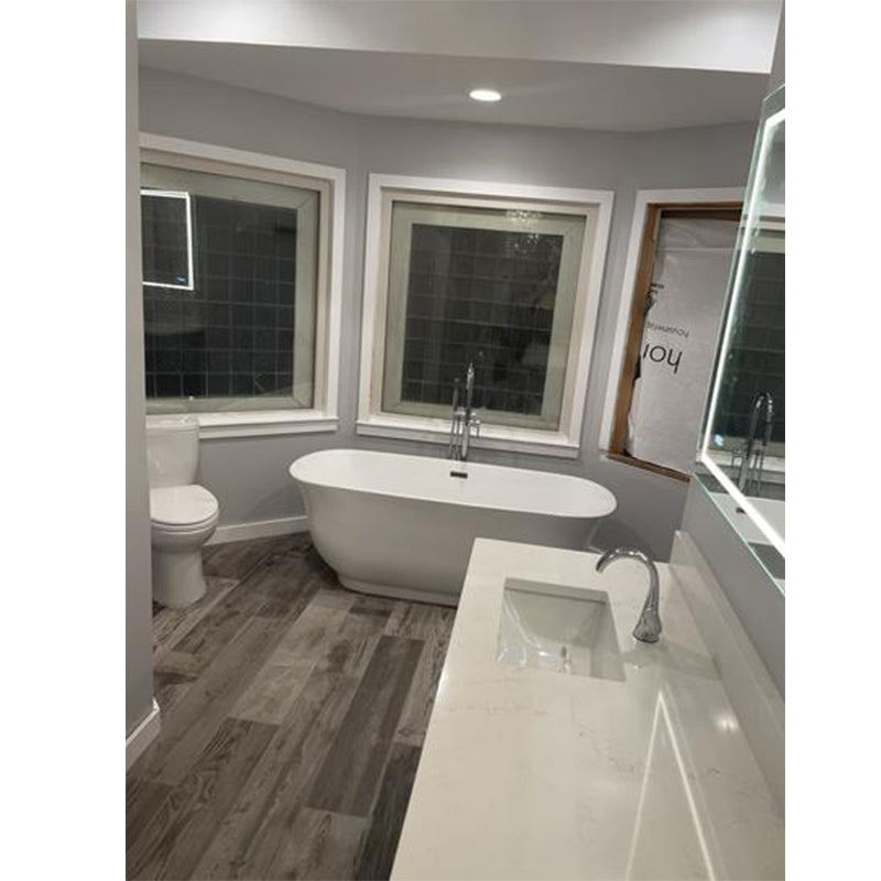 Freestanding Floor Standing Bath Faucet  Brushed Nickel